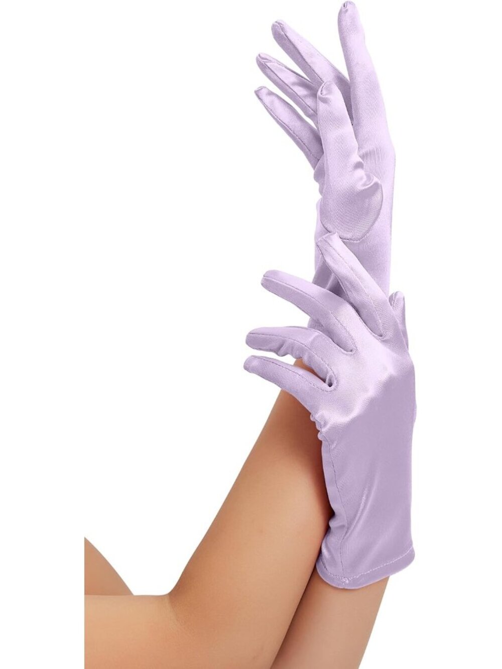 Women's Light Purple Short Satin Wrist-Length Dress Cocktail Formal Event Gloves
